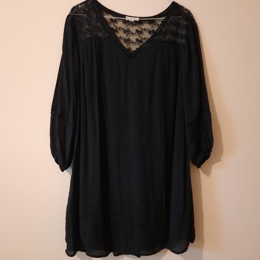 Indigo Rose Black Tunic top Size 3X